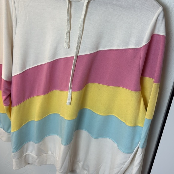 Colorful Striped Women's Hoodie Sweater - Picture 2 of 4